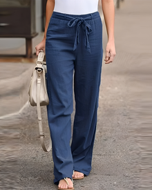 Saniyah - Hose mit flexiblem Bund und Kordelzug in Blau
