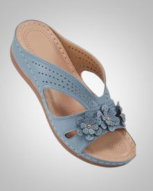 Damen Klassisch Orthopädische Pantolette Sandalen in Blau
