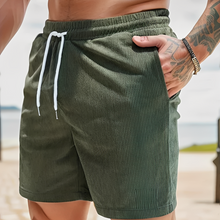 Marcello - Kurze, leichte Sommerhose für Herren in Dunkelgrün