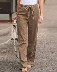 Sarah - Bequeme Hose mit weiter Beinform in Braun