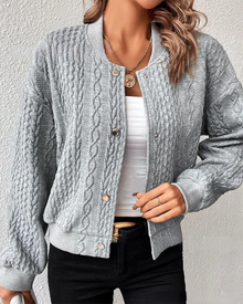 Vien | Gemütliche Strickjacke mit Muster in Grau