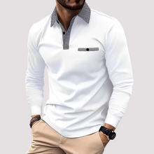 Aidan - Stilvolles Langarm-Poloshirt für Herren in Weiß
