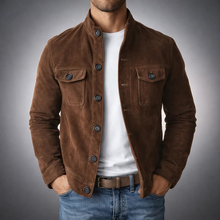 Sommerfeld | Elegante Wildlederjacke in Dunkelbraun