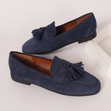 Fathima - Klassische Slipper Mit Quasten in Blau