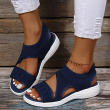 Damen Sommer Fersenriemen Pantolette Sandalen in Blau
