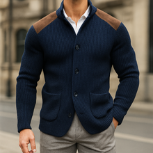 Zaymar | Schicke Strickjacke mit Schulter-Patch in Marineblau