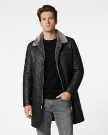 Steppjacke für Herren mit Kragen in Schwarz