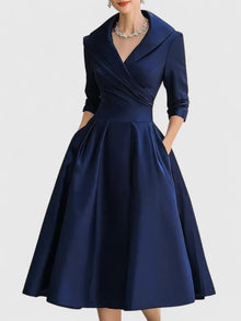 Luisa – Elegantes Midikleid für Damen in Marineblau