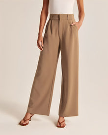 Ruela | Lässige Hose mit hohem Bund in Braun