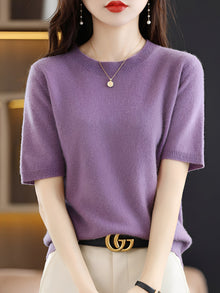Nadine | Gemütlicher Kurzarmpullover in Violett