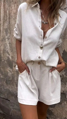Luna – Outfit für Damen leichte Shorts und Top in Weiß