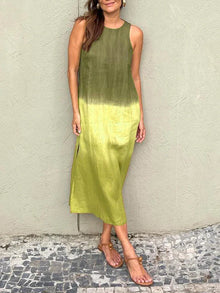 LINA | Stilvolles Kleid mit fließendem Print in Grün