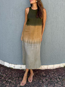 LINA | Stilvolles Kleid mit fließendem Print in Dunkelgrün
