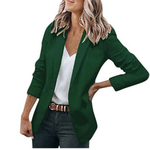 Damen Reverskragen Sommer Blazer in Grün