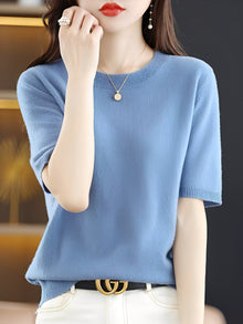 Nadine | Gemütlicher Kurzarmpullover in Blau
