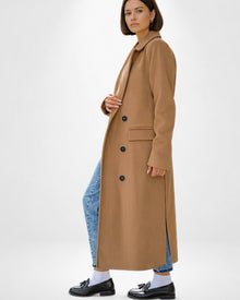 Klassischer Damen Wintermantel mit Bindegürtel in Khaki