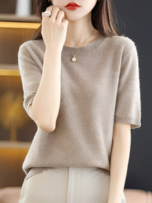 Nadine | Gemütlicher Kurzarmpullover in Beige