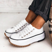 Elsa - Plattform-Sneaker aus Leder in Alpine Weiß