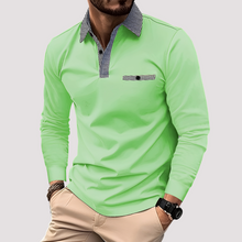 Aidan - Stilvolles Langarm-Poloshirt für Herren in Grün