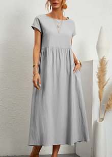 Julia – Elegantes Maxikleid für Damen in Grau