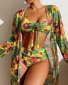 Glenda – Bikini mit blumigem Rock in Gelb
