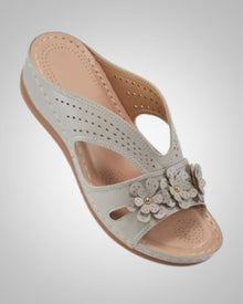 Damen Klassisch Orthopädische Pantolette Sandalen in Grau