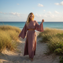 Matilda - Boho-Set mit Rock in Braun