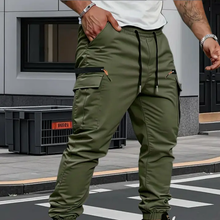 Masoon - Jogging Hose Aus Stretch Werkstoff in Armeegrün