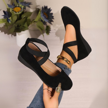 Sommerfeld | Ballerinas mit Keilabsatz in Schwarz