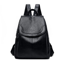 Eda | Anti-Diebstahl-Rucksack aus Leder in Schwarz