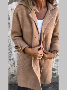 Betsy | Legere Lange Strickjacke in Braun
