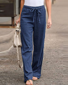 Sarah - Bequeme Hose mit weiter Beinform in Blau