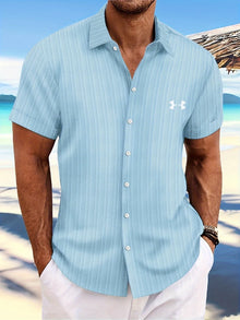Herren Sommer-Casual-Hemden in Hell Blau
