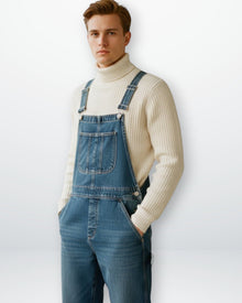Jeans Latzhose für Herren mit verstellbaren Trägern - lang in Blau