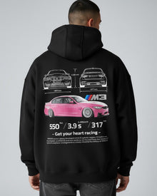 Stilvoller Hoodie für Herren mit Rückendruck in Schwarz