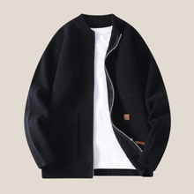 Arden™ – Elegante Strickjacke mit Rippenstruktur in Noir