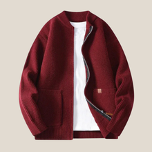 Arden™ – Elegante Strickjacke mit Rippenstruktur in Rouge