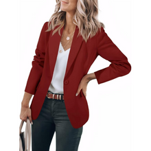 Damen Reverskragen Sommer Blazer in Burgund