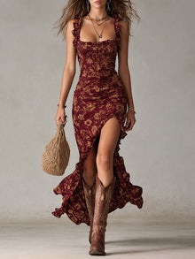 Nadjia – Luftiges Boho-Maxikleid in Rot