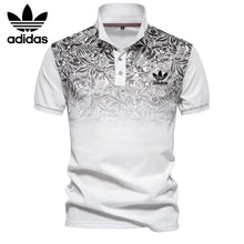 Herren-Poloshirt mit Blumenakzent in Weiß