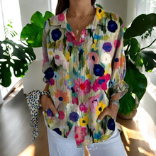 Irene | Stilvolle Blumenbluse in Leinwand