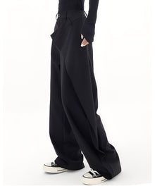 Arlyn | Klassische Streetwear-Hose mit weitem Bein in Schwarz