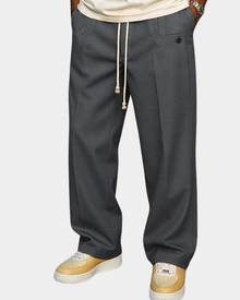 Olivio | Elegante Kordelzug Hose in Dunkelgrau