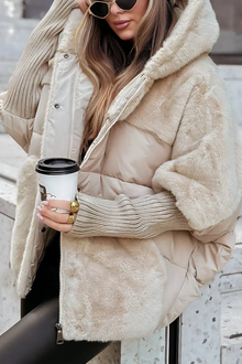 Anita - Bomberjacke mit Kapuze für Damen in Beige