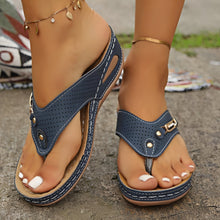 Amanda - Stilvolle Flip-Flops Sandalen in Blau