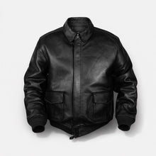 Bomberjacke für Herren mit Coating und klassischem Kragen in Schwarz
