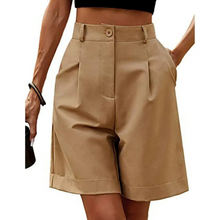 Yvonne - Elegante Bermuda mit Falten in Braun