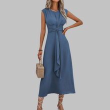 Reese | Elegant Ärmellos Rundhalsausschnitt Maxikleid in Blau