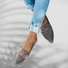 Leslie | Wildleder-Loafer mit spitzer Form in Grau