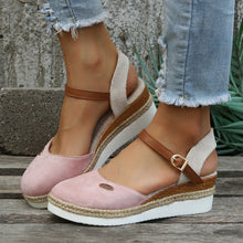 Verena – Espadrille-Sandalen mit Keilabsatz für Damen in Rosa